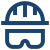 glasses and helmet